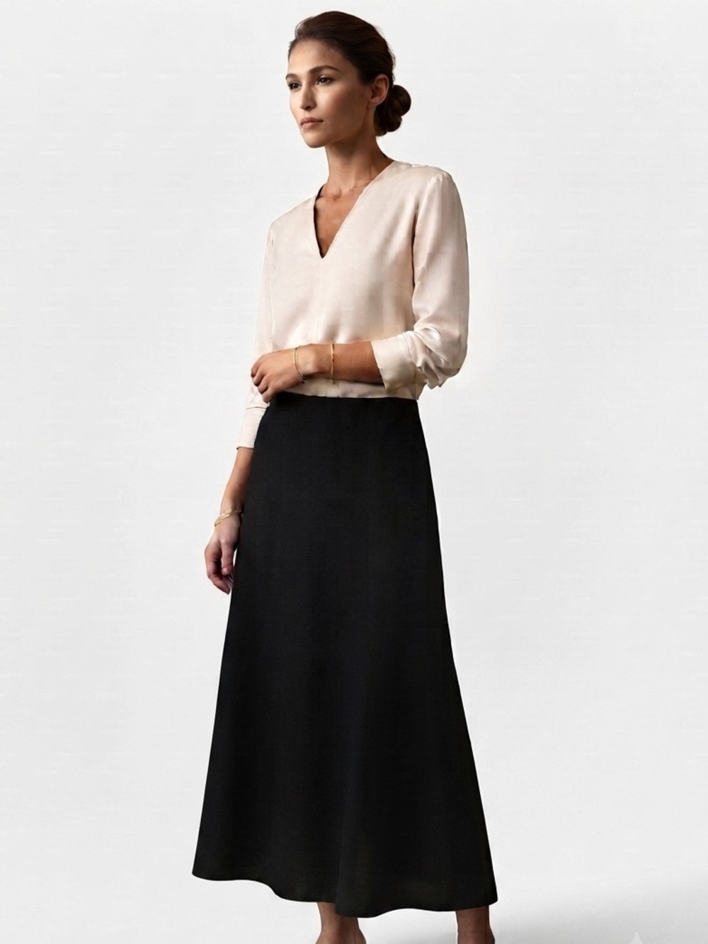 Jones New York Black A-Line Maxi Skirt